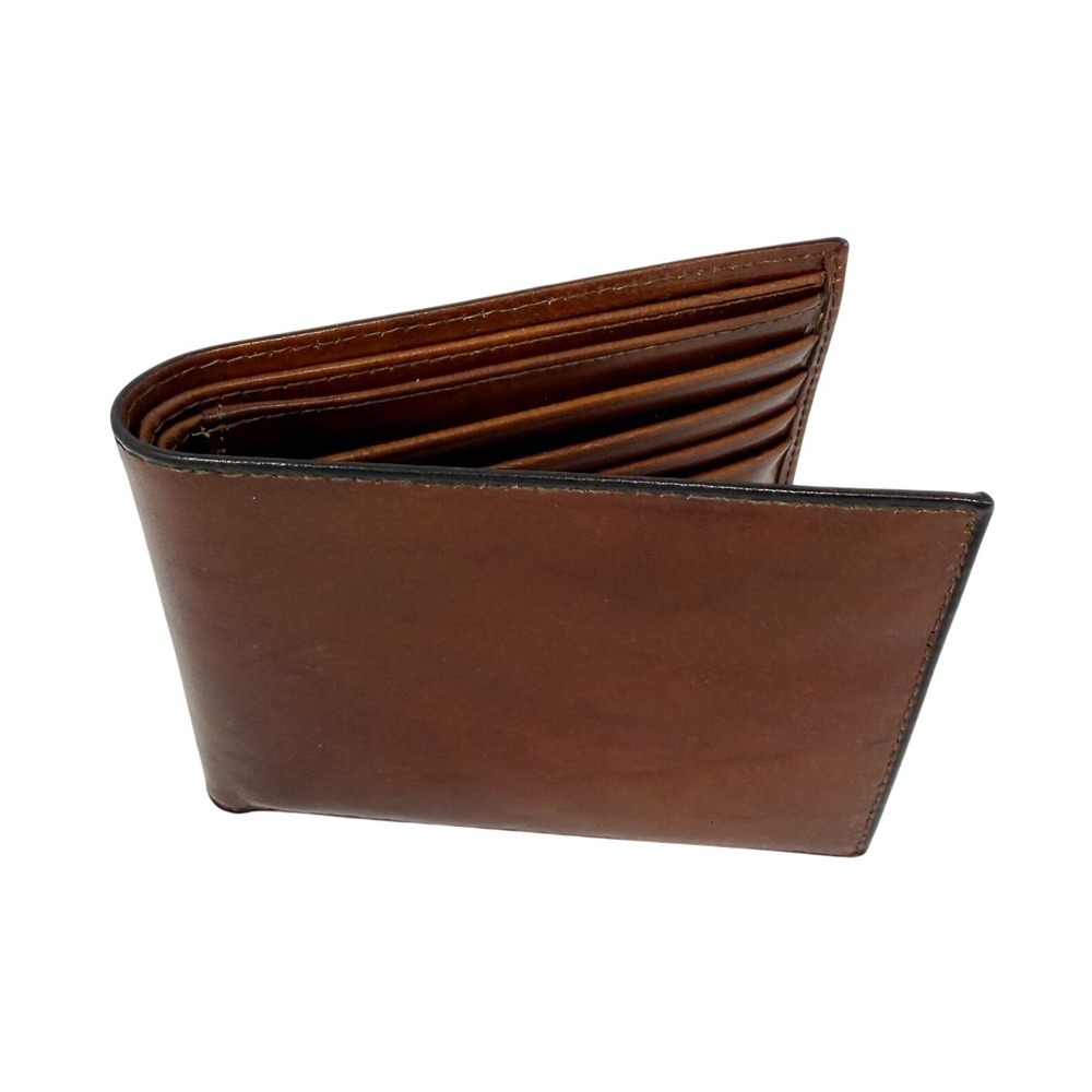 Bosca Men's Old Leather 8 Pocket Deluxe Bi-Fold Executive Wallet Amber Brown - Picture 4 of 8